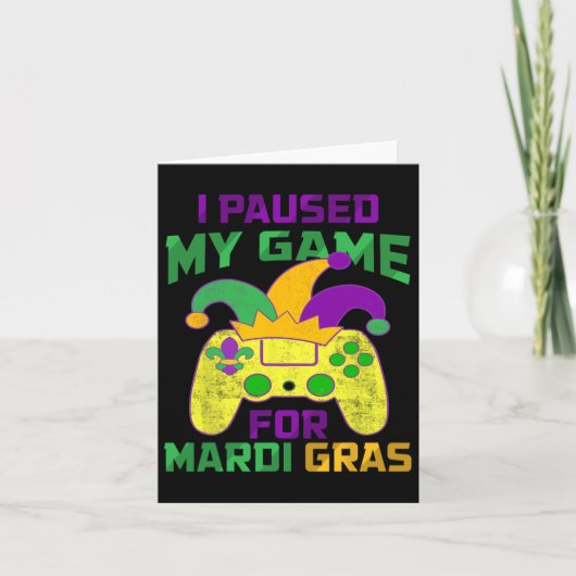Mardi GrasコントローラのVideo Gamのゲームを一時停止 カード (正面)