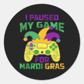 Mardi GrasコントローラのVideo Gamのゲームを一時停止 ラウンドシール (正面)