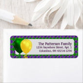 Mardi Grasパーティーバルーンとパタアーガイルーン ラベル (インサイチュ)