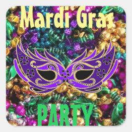 Mardi Grasパーティー20セットラベルステッカーMardigras スクエアシール
