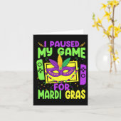Mardi Grasビデオゲームゲーマーコンの私のゲームを一時停止 カード (黄色い花)