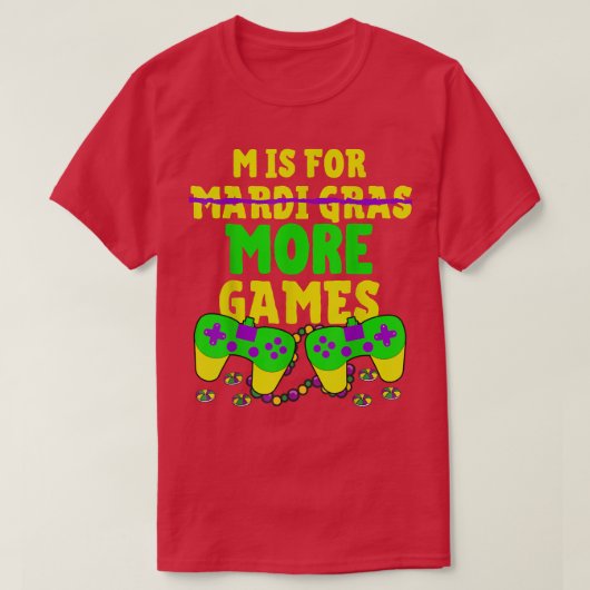 Mardi Grasビデオゲームコントローラ素晴らしボーイズ費用 Tシャツ (デザイン正面)