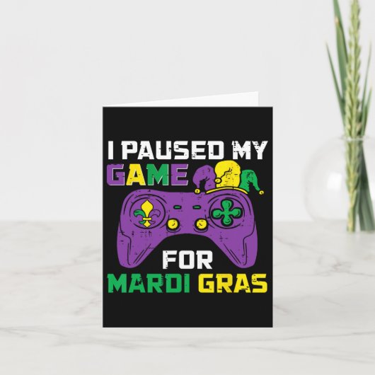 Mardi Grasビデオゲームコントロールのゲームを一時停止 カード (正面)