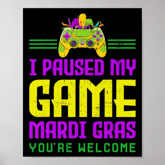 Mardi Grasビデオゲームコントロールのゲームを一時停止 ポスター (正面)