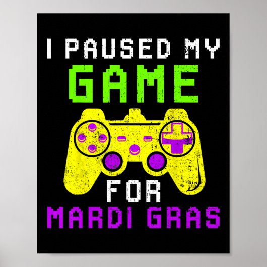 Mardi Grasビデオゲームコントロールのゲームを一時停止 ポスター (正面)