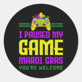 Mardi Grasビデオゲームコントロールのゲームを一時停止 ラウンドシール (正面)