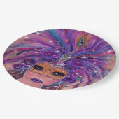 Mardi Grasファンタジーの女性のマスクby Renee Lavoie ペーパープレート (アングル)