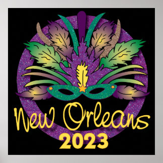 Mardi Grasマスクポスター – 2023 - New Orleans ポスター
