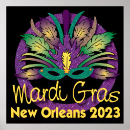 Mardi Grasマスクポスター – 2023 - New Orleans ポスター