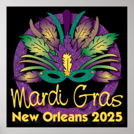 Mardi Grasマスクポスター – 2025 - New Orleans ポスター