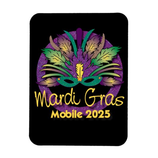 Mardi Grasマスクマグネット – 2025 – モバイル マグネット (縦)