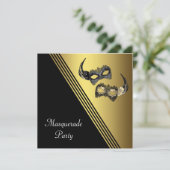 Mardi Grasマスクマスカレードパーティの招待状マスク 招待状 (スタンド正面)