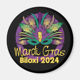 Mardi Grasマスク磁石 – 2024 - Biloxi, MS. マグネット