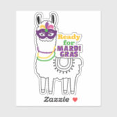 Mardi Grasラマのマスクビーズの羽毛の準備 シール (シート)