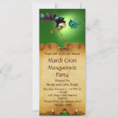 MARDI GRAS仮装パーティーイエローグリーンブラック 招待状 (裏面)