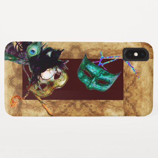 MARDI GRAS仮装マスクのパーチメント Case-Mate iPhoneケース (裏面(横))