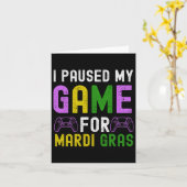 Mardi Gras用の私のゲームを一時停止ビデオゲームマーディGra カード (黄色い花)