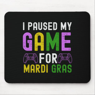 Mardi Gras用の私のゲームを一時停止ビデオゲームマーディGra マウスパッド