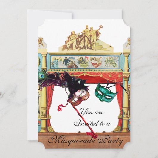 MARDI GRAS衣装パーティー仮面劇場 招待状 (正面)