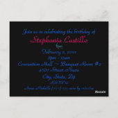 "Mardi Gras誕生日" – 青/緑のマスク[a] ポストカード (裏面)