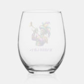 Mardi Gras ステムなしワイングラス (裏面)