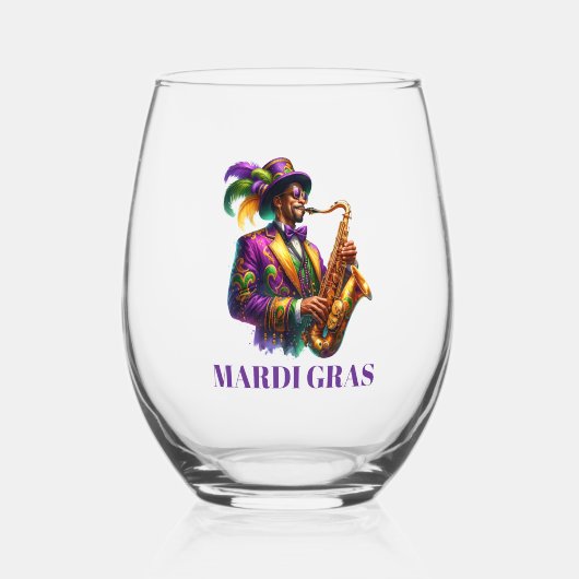 Mardi Gras ステムなしワイングラス (正面)