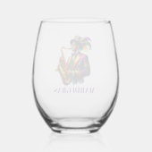 Mardi Gras ステムなしワイングラス (裏面)