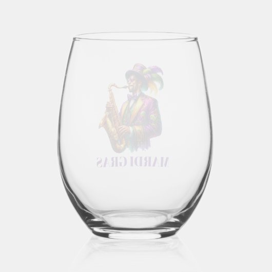 Mardi Gras ステムなしワイングラス (裏面)