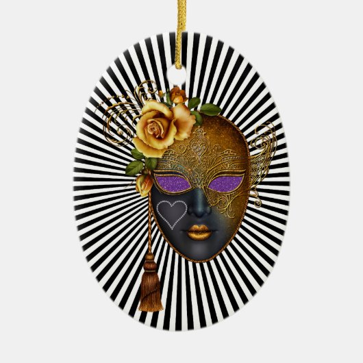 Mardi Gras – マスカレード – SRF セラミックオーナメント (正面)