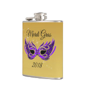 Mardi Gras 2018マスクオン金ゴールド フラスク (左)