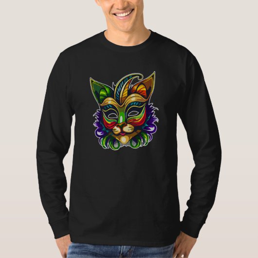 Mardi Gras 2023 Carnival Colourful Laughing Cat Ma Tシャツ (正面)