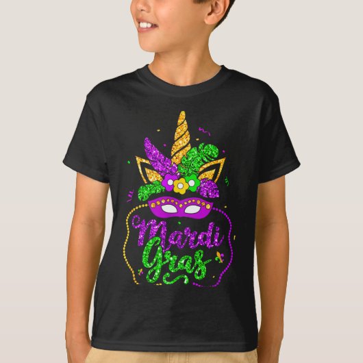 Mardi Gras 2024 Mask Beads New Orlean Party Women Tシャツ (正面)