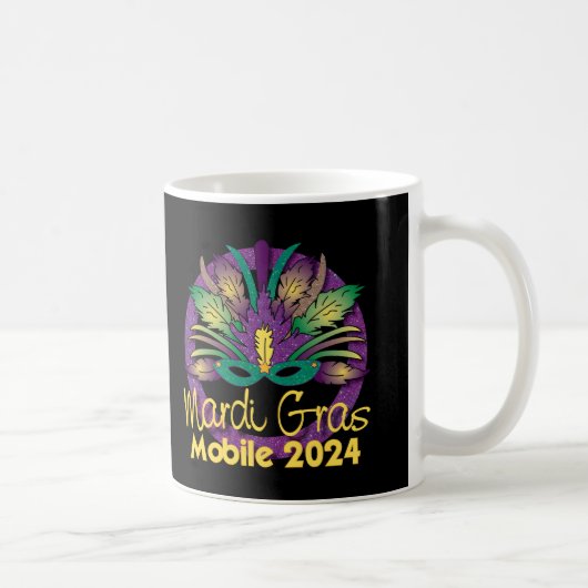 Mardi Gras 2024 Mug – モバイル， AL コーヒーマグカップ (右)