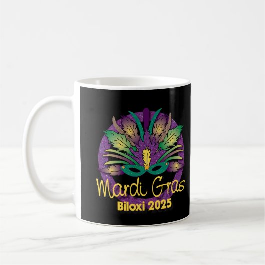 Mardi Gras 2025マグカップ – Biloxi, MS. コーヒーマグカップ (左)