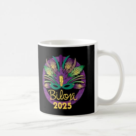 Mardi Gras 2025マグカップ – Biloxi, MS. コーヒーマグカップ (右)