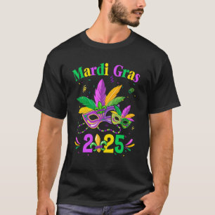 Mardi Gras 2025マスク衣装ビーズカーニバルパーティー Tシャツ