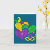 Mardi Gras 2025 Cute Hearts Valentine Women Girl K カード (黄色い花)