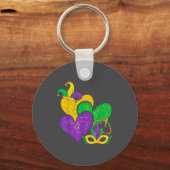 Mardi Gras 2025 Cute Hearts Valentine Women Girl K キーホルダー (正面)