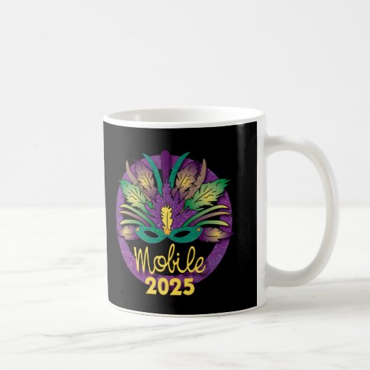 Mardi Gras 2025 Mug – モバイル， AL コーヒーマグカップ (右)