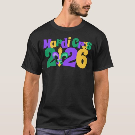 Mardi Gras 2026 fleur-de-lis Tシャツ (正面)