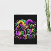 Mardi Gras 2026 Jester Hat Carnival New Orleans Fl カード (正面)