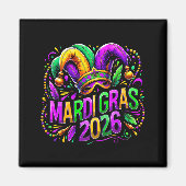 Mardi Gras 2026 Jester Hat Carnival New Orleans Fl マグネット (正面)