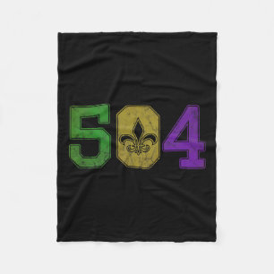 Mardi Gras 504 Tシャツノーラニューオーリンズルイジアナ フリースブランケット