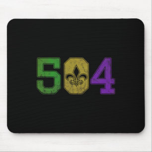 Mardi Gras 504 Tシャツノーラニューオーリンズルイジアナ マウスパッド