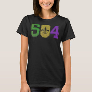 Mardi Gras 504 Tシャツノーラニューオーリンズルイジアナ Tシャツ