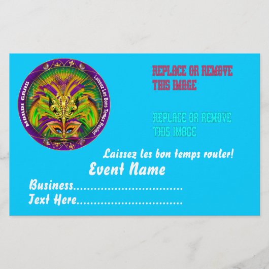 Mardi Gras 5.5インチx 8.5インチPlease View Notes チラシ (正面)