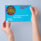 Mardi Gras 5.5インチx 8.5インチPlease View Notes チラシ (ハンドル)