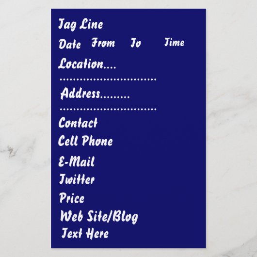 Mardi Gras 5.5インチx 8.5インチPlease View Notes チラシ (裏面)