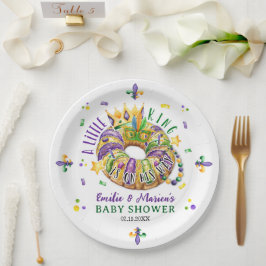 Mardi Gras A little King is on his way ペーパープレート