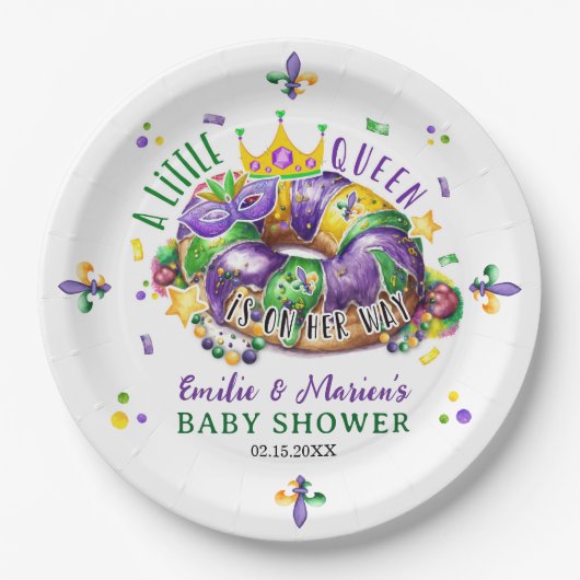 Mardi Gras A little Queen in on the way ペーパープレート (正面)